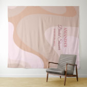 Tenture Fête des mariées de vague rose rétro - Booth (En situation (horizontale))