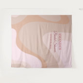 Tenture Fête des mariées de vague rose rétro - Booth (Devant (Horizontal))