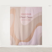 Tenture Fête des mariées de vague rose rétro - Booth (Devant)