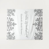 Tenture Fête des mariées d'hiver Silver Snowflake (Devant (Horizontal))