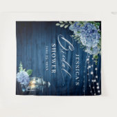 Tenture Fête des mariées en bois bleu Hydrangea (Devant (Horizontal))