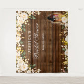 Tenture Fête des mariées en bois rustique Rose transparent (Devant)