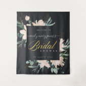 TENTURE FÊTE DES MARIÉES EN COULEUR D'EAU NOIR EN FLORE NO (Devant)