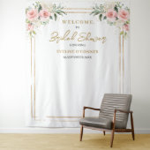 Tenture Fête des mariées en or d'eucalyptus (En situation)