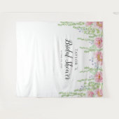 Tenture Fête des mariées florale blanche (Devant (Horizontal))