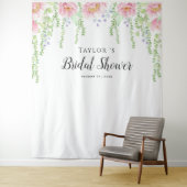 Tenture Fête des mariées florale blanche (En situation)