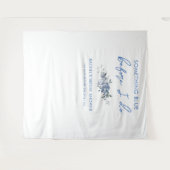 Tenture Fête des mariées florale bleu poussiéreux fond pho (Devant (Horizontal))