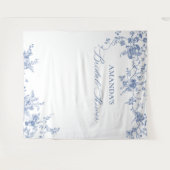 Tenture Fête des mariées Florale Bleu Victorien fond (Devant (Horizontal))