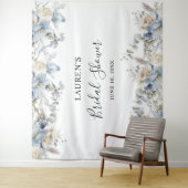 Tenture Fête des mariées Florale Bleue - Arrière-plan (En situation)