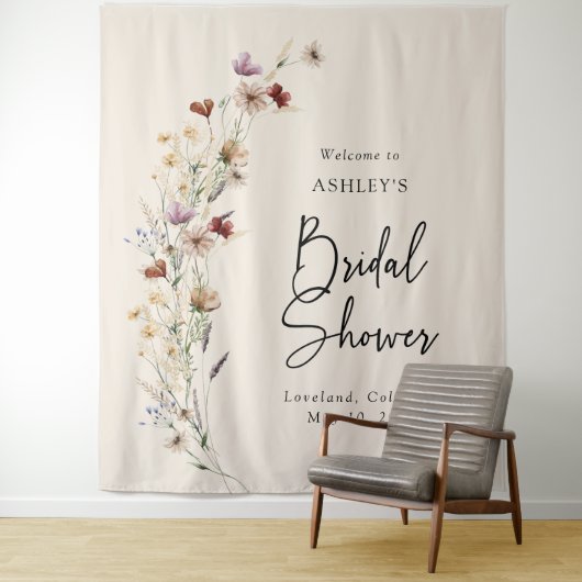 Tenture Fête des mariées Florale Boho (En situation)