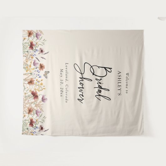 Tenture Fête des mariées florale Boho (Devant (Horizontal))