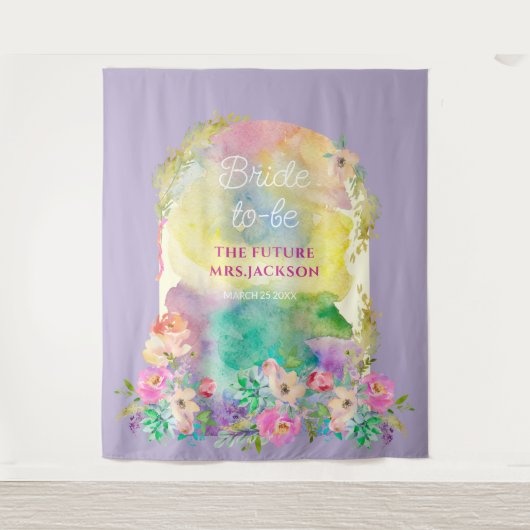 Tenture Fête des mariées florale brillante (Devant)