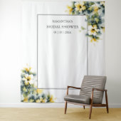 Tenture Fête des mariées florale jaune fond photo (En situation)