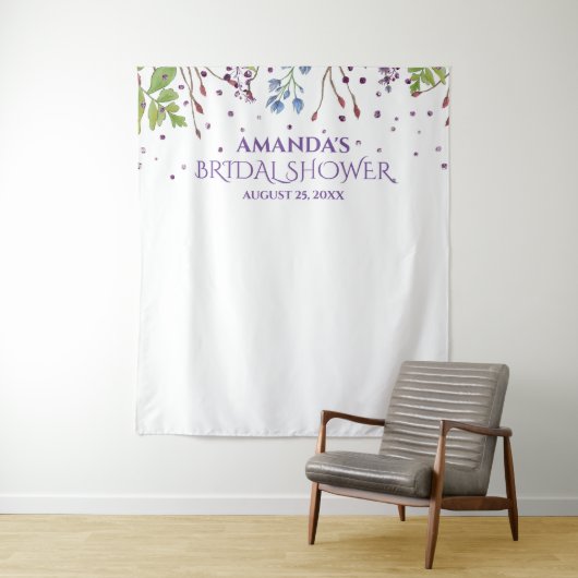 Tenture Fête des mariées Florale moderne - Photo Booth Arr (En situation)