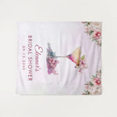 Tenture Fête des mariées florale rose (Devant (Horizontal))