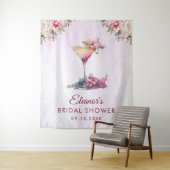 Tenture Fête des mariées florale rose (En situation)