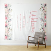 Tenture Fête des mariées florale rose pâle Accueil (En situation (horizontale))