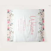 Tenture Fête des mariées florale rose pâle Accueil (Devant (Horizontal))