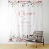 Tenture Fête des mariées florale rose pâle Accueil (En situation)