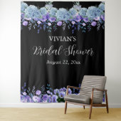Tenture Fête des mariées florale violet - Photo Booth fond (En situation)