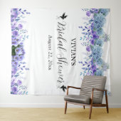 Tenture Fête des mariées florale violet - Photo Booth fond (En situation (horizontale))