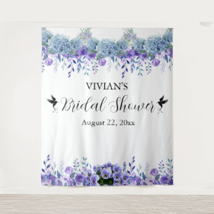 Tenture Fête des mariées florale violet - Photo Booth fond