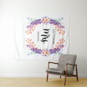 Tenture Fête des mariées Florale violet rustique (En situation (horizontale))