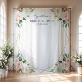 Tenture Fête des mariées géométrique florale rose pâle