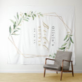 Tenture Fête des mariées géométrique géométrique et rustiq (En situation (horizontale))