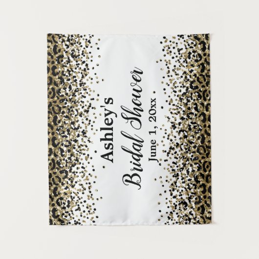 Tenture Fête des mariées Leopard arrière-plan Photo Booth  (Devant)
