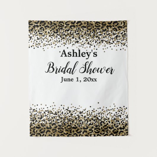 Tenture Fête des mariées Leopard arrière-plan Photo Booth  (Devant)