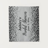 Tenture Fête des mariées Léopard Noir Argent Chic (Devant)