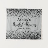 Tenture Fête des mariées Léopard Noir Argent Chic (Devant (Horizontal))