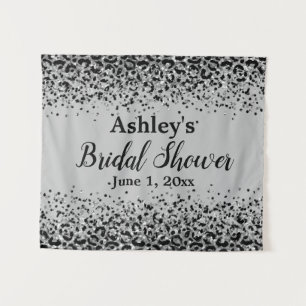 Tenture Fête des mariées Léopard Noir Argent Chic