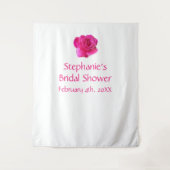 Tenture Fête des mariées Monogramme Nom Rose Rose Rose Bla (Devant)