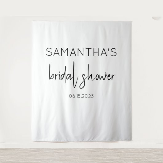 Tenture Fête des mariées noire et blanche moderne (Devant)