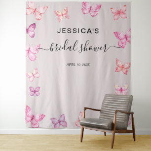 Tenture Fête des mariées papillon Arrière-plan Cabine phot