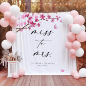 Tenture Fête des mariées papillon rose cerise en fleur