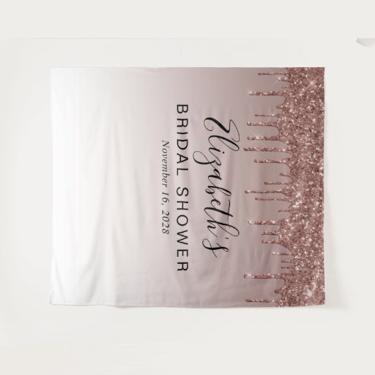 Tenture Fête des mariées Parties scintillant Rose Gold Pho (Devant (Horizontal))