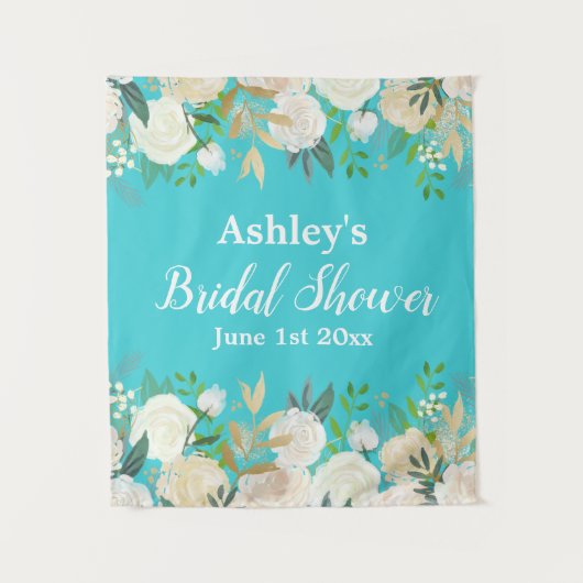 Tenture Fête des mariées Photo Booth Backdrop Blue Gold Pr (Devant)