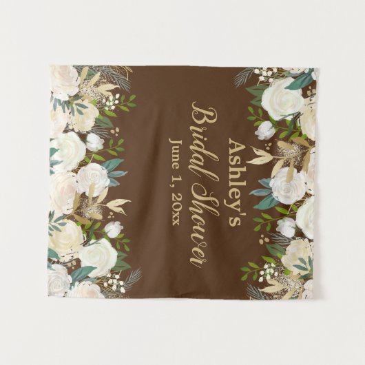 Tenture Fête des mariées Photo Booth Backdrop Cream Gold P (Devant (Horizontal))