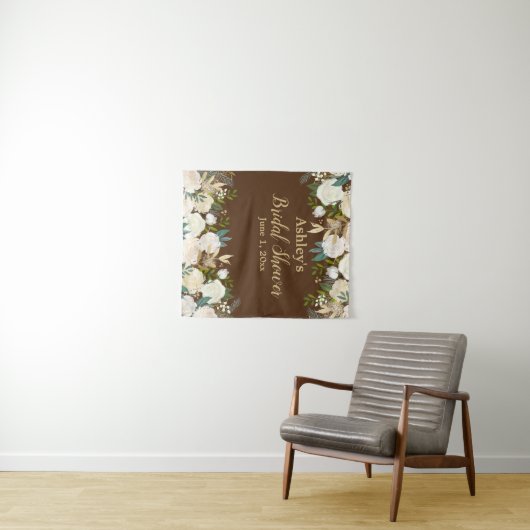 Tenture Fête des mariées Photo Booth Backdrop Cream Gold P (En situation (horizontale))