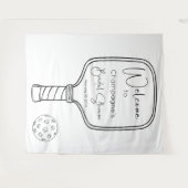 Tenture Fête des mariées Pickleball & Prosecco Bienvenue (Devant (Horizontal))