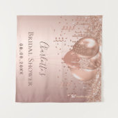 Tenture Fête des mariées rose or parties scintillant ballo (Devant (Horizontal))