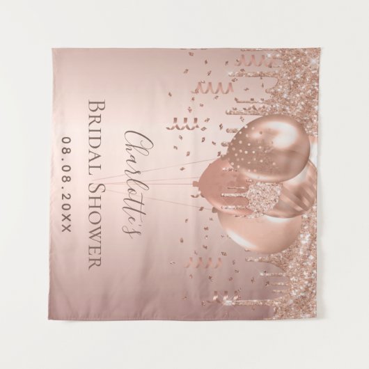 Tenture Fête des mariées rose or parties scintillant ballo (Devant (Horizontal))