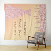 Tenture Fête des mariées rose or parties scintillant goutt (En situation (horizontale))