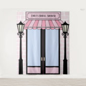 Tenture Fête des mariées rose parisienne fond photo (Devant)