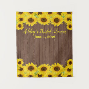 Tenture Fête des mariées Sunflowers Arrière-plan Bois Phot