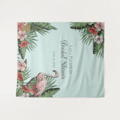 Tenture Fête des mariées tropicale Flamant rose floral fon (Devant (Horizontal))