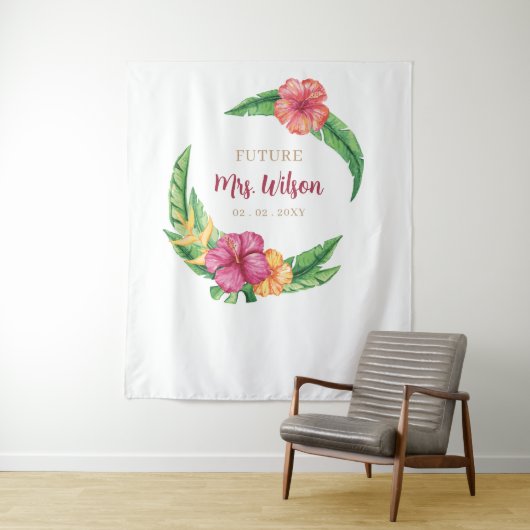 Tenture Fête des mariées tropicale Luau Hibiscus Contexte (En situation)